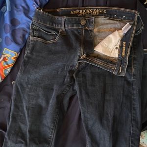 Plain darker blue jeans